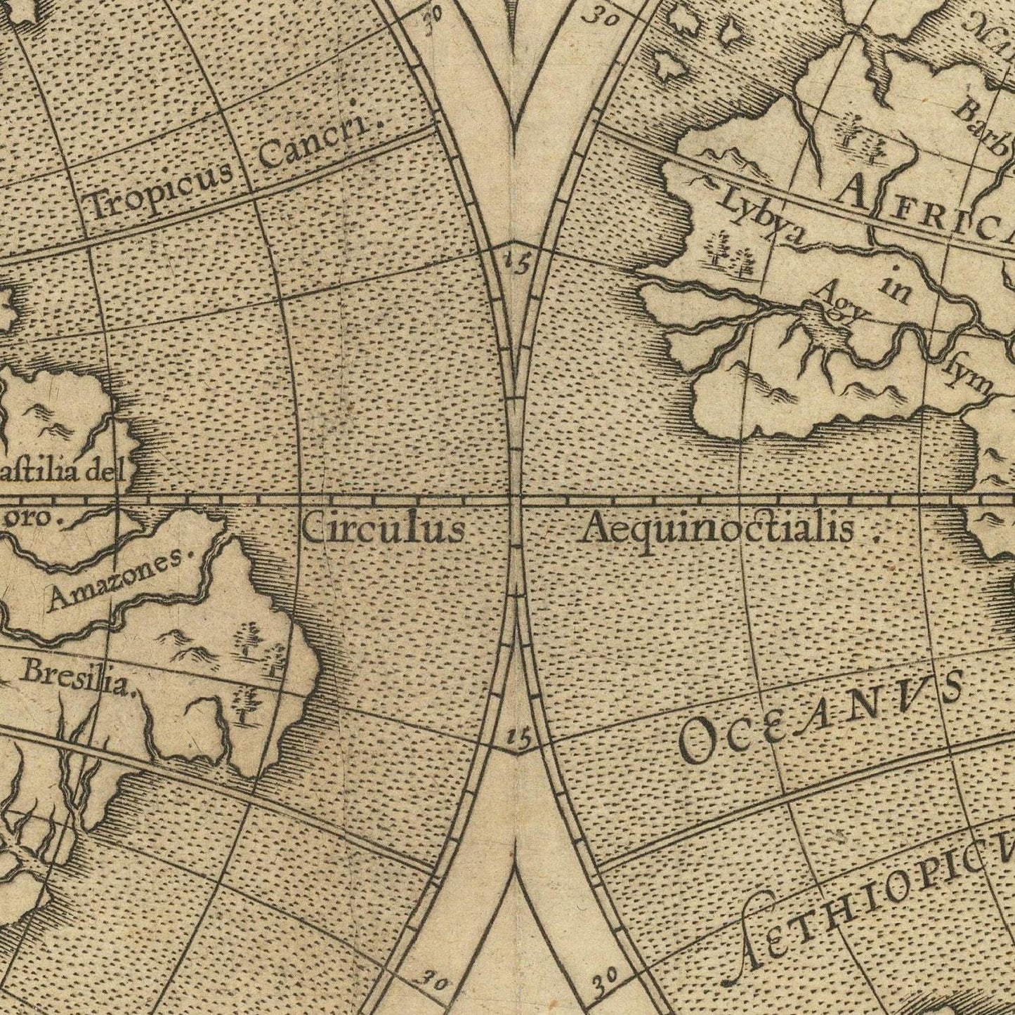 detail of the map from the centre