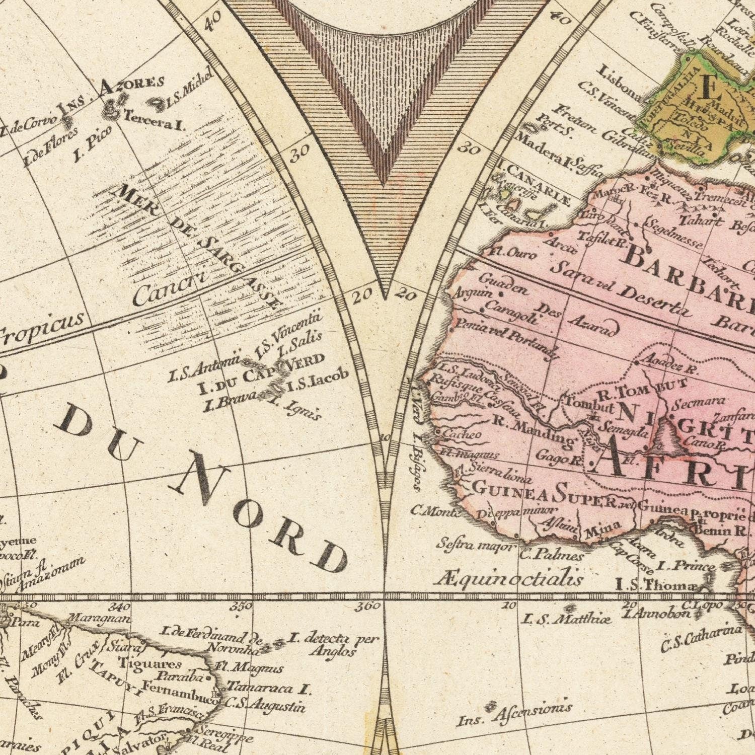 detail of the map from the centre