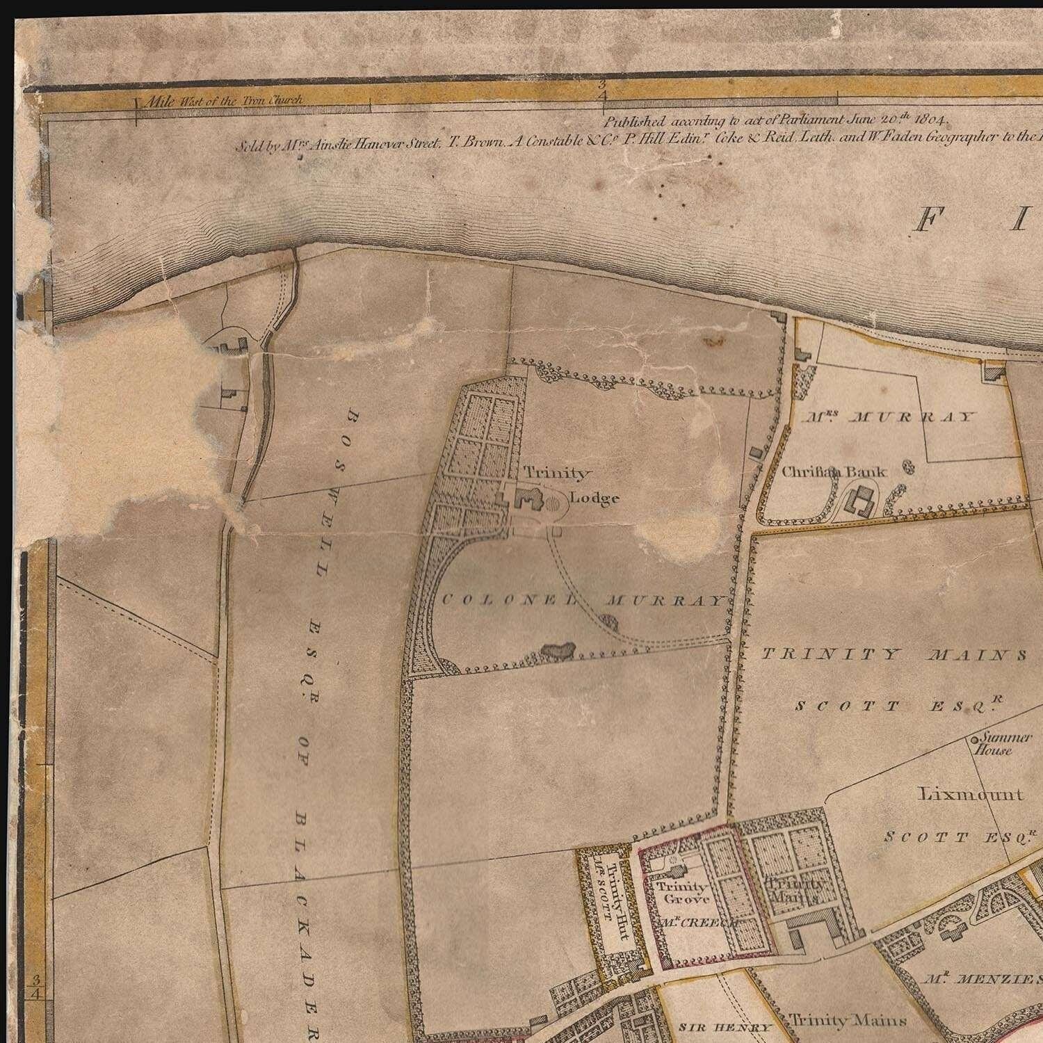 detail of the map from the top left corner