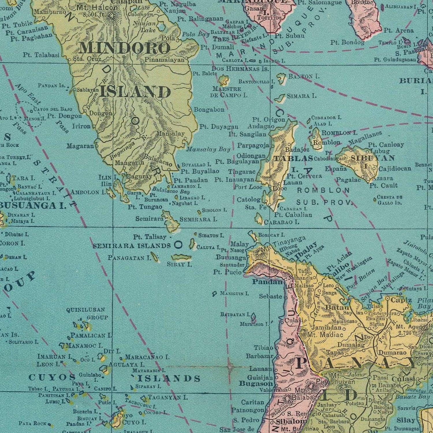 detail of the map from the centre