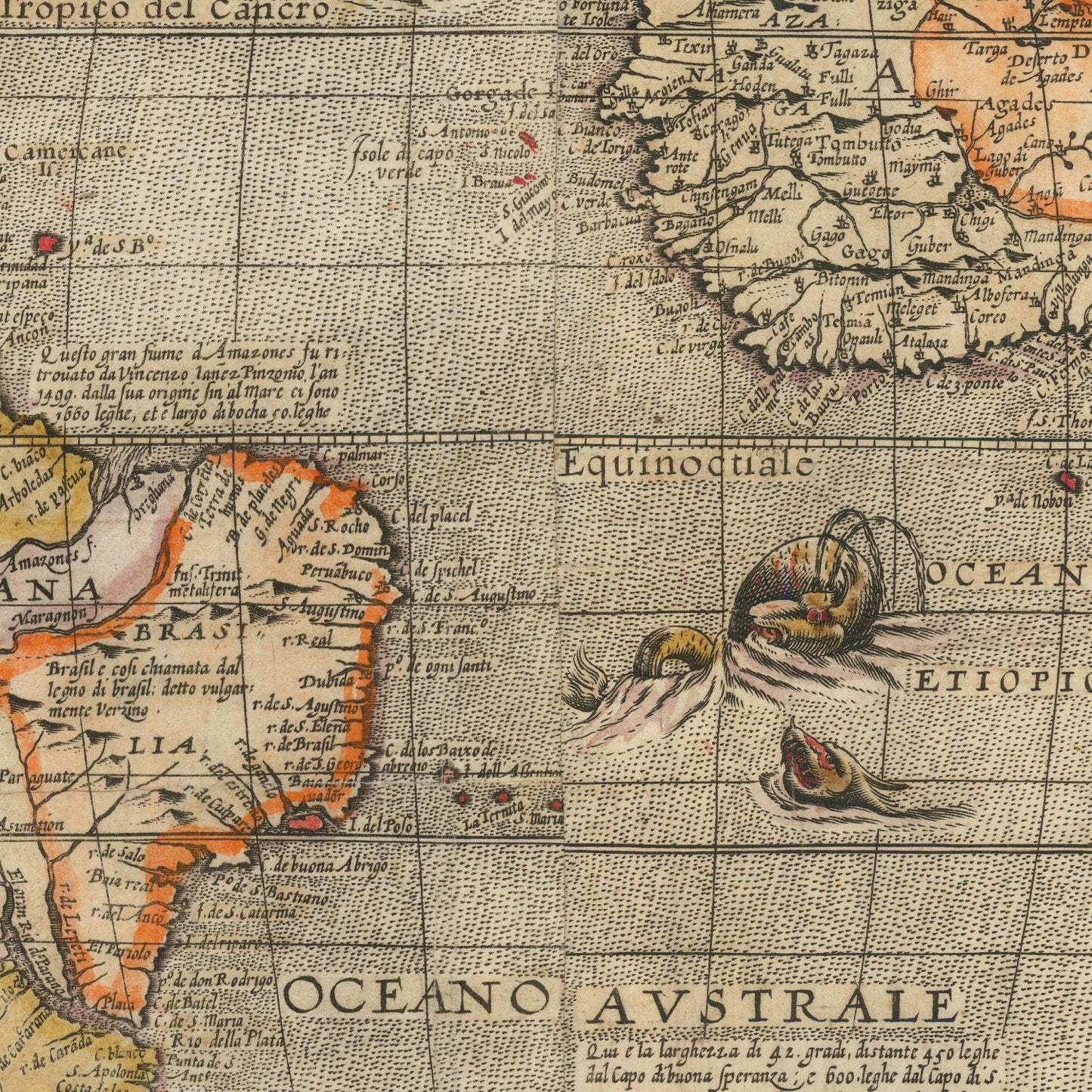 detail of the map from the centre