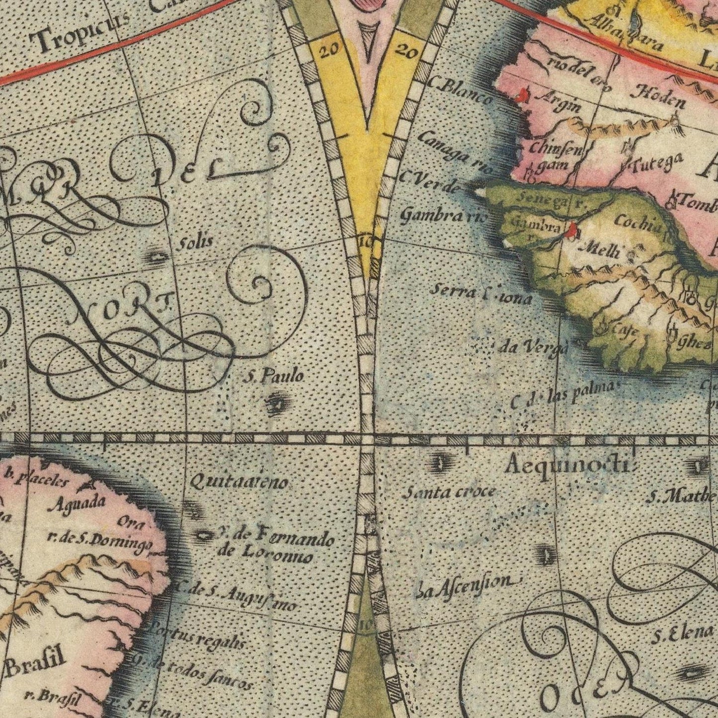 detail of the map from the centre