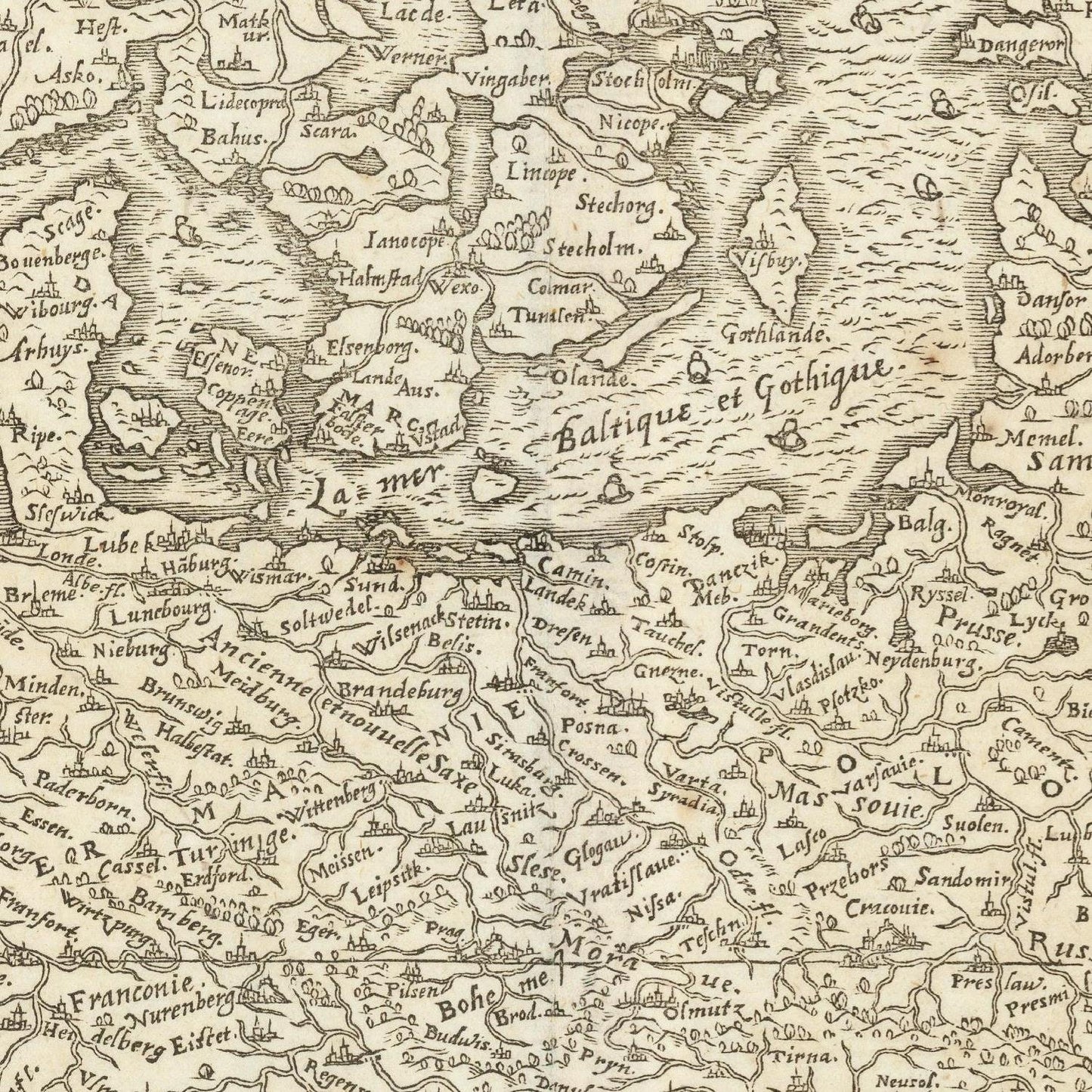 detail of the map from the centre