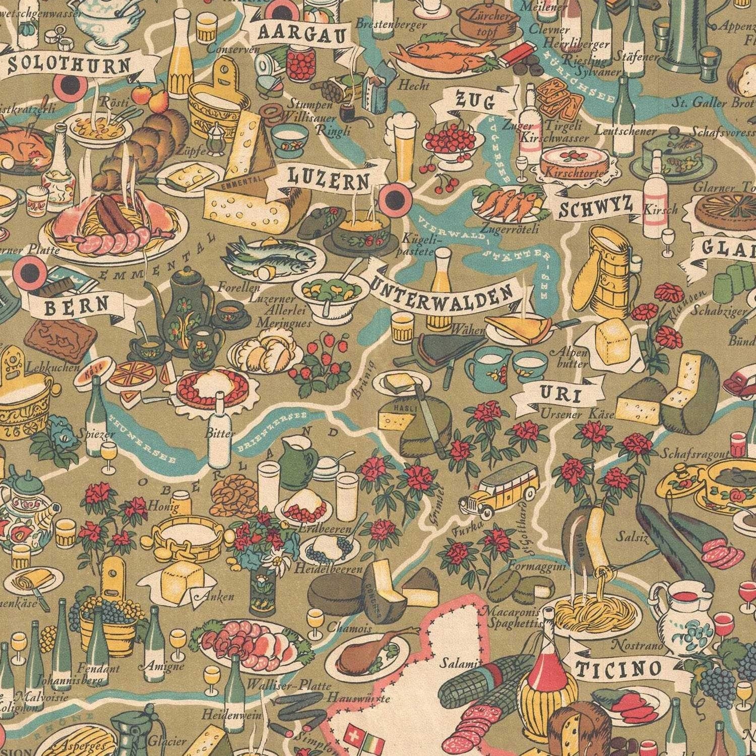 detail of the map from the centre