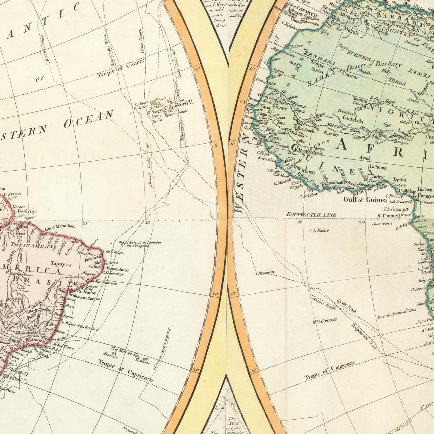 detail of the map from the centre
