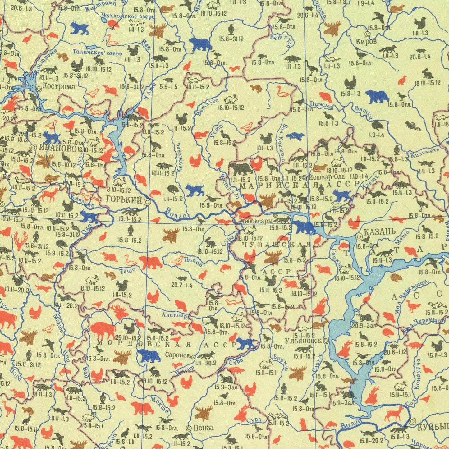 detail of the map from the centre