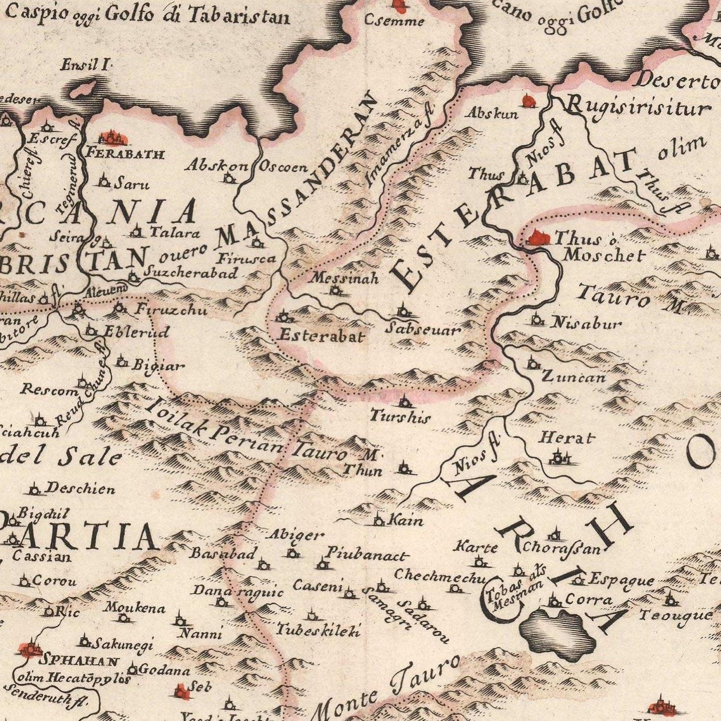 detail of the map from the centre
