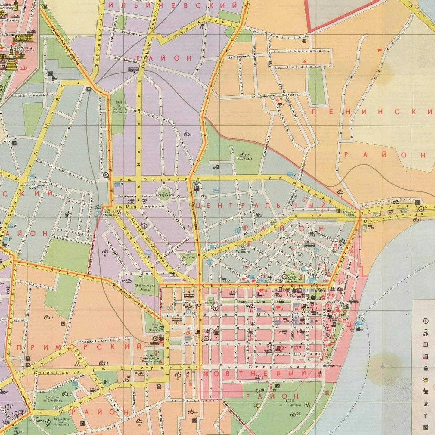 detail of the map from the centre