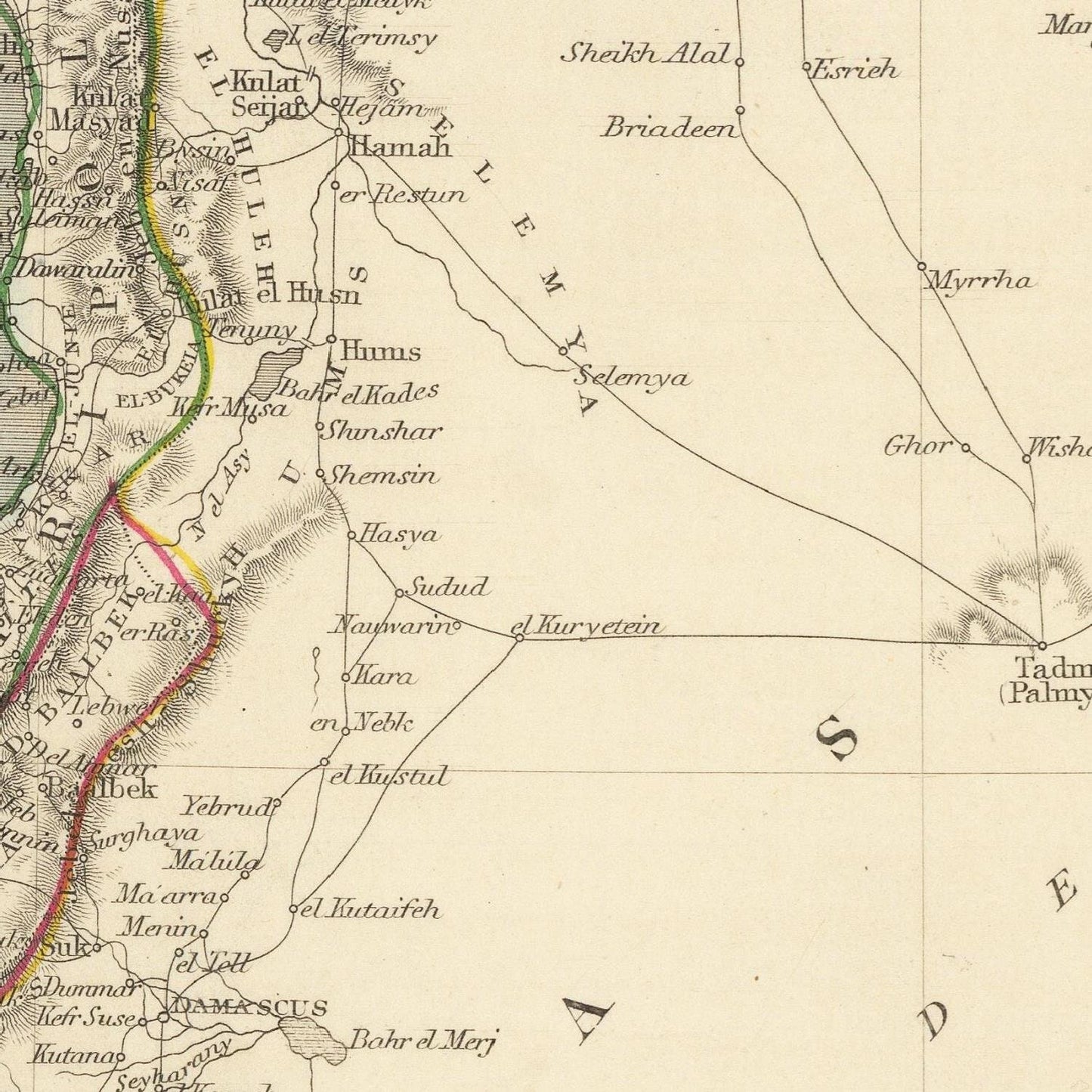 detail of the map from the centre