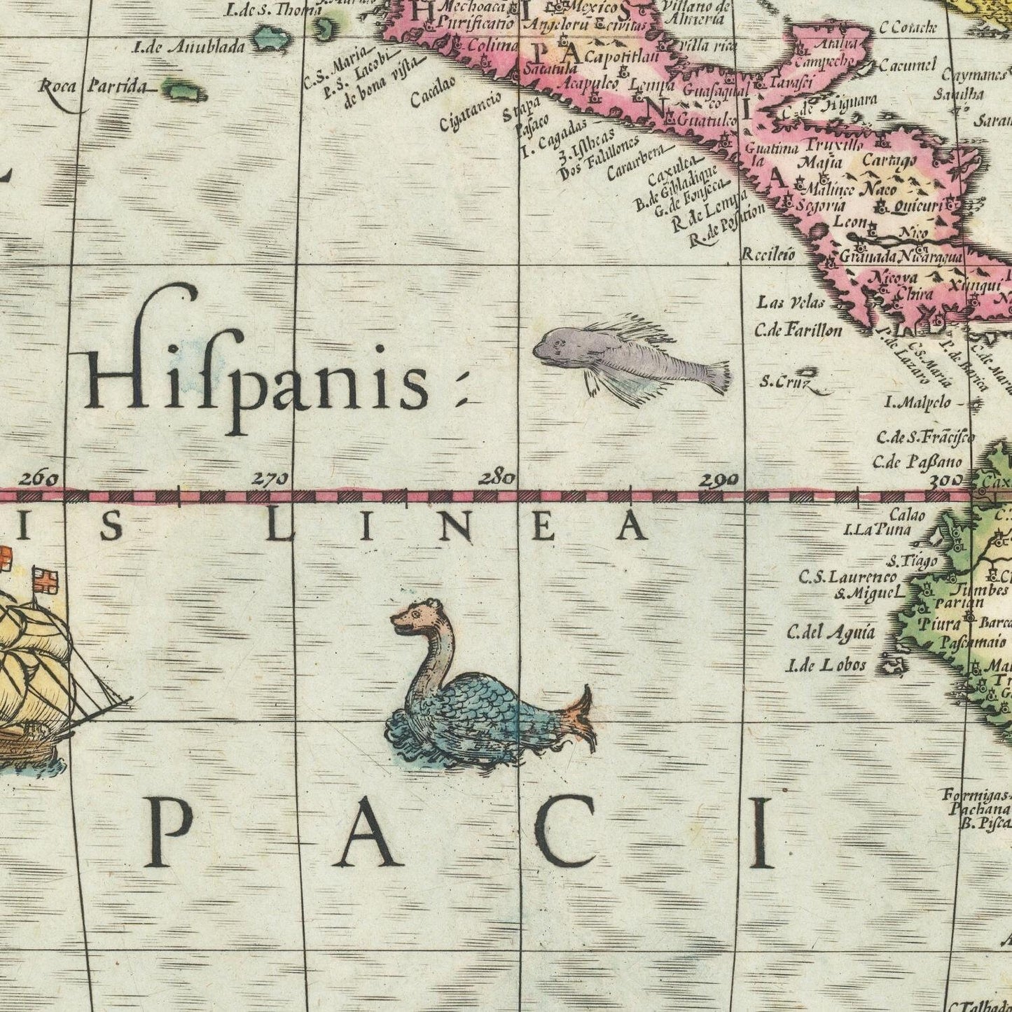 detail of the map from the centre