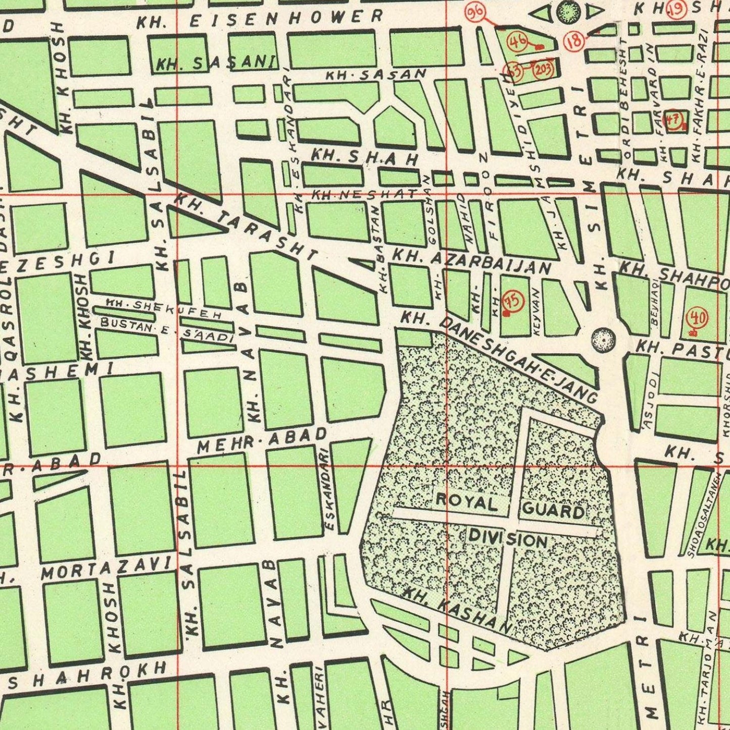 detail of the map from the centre