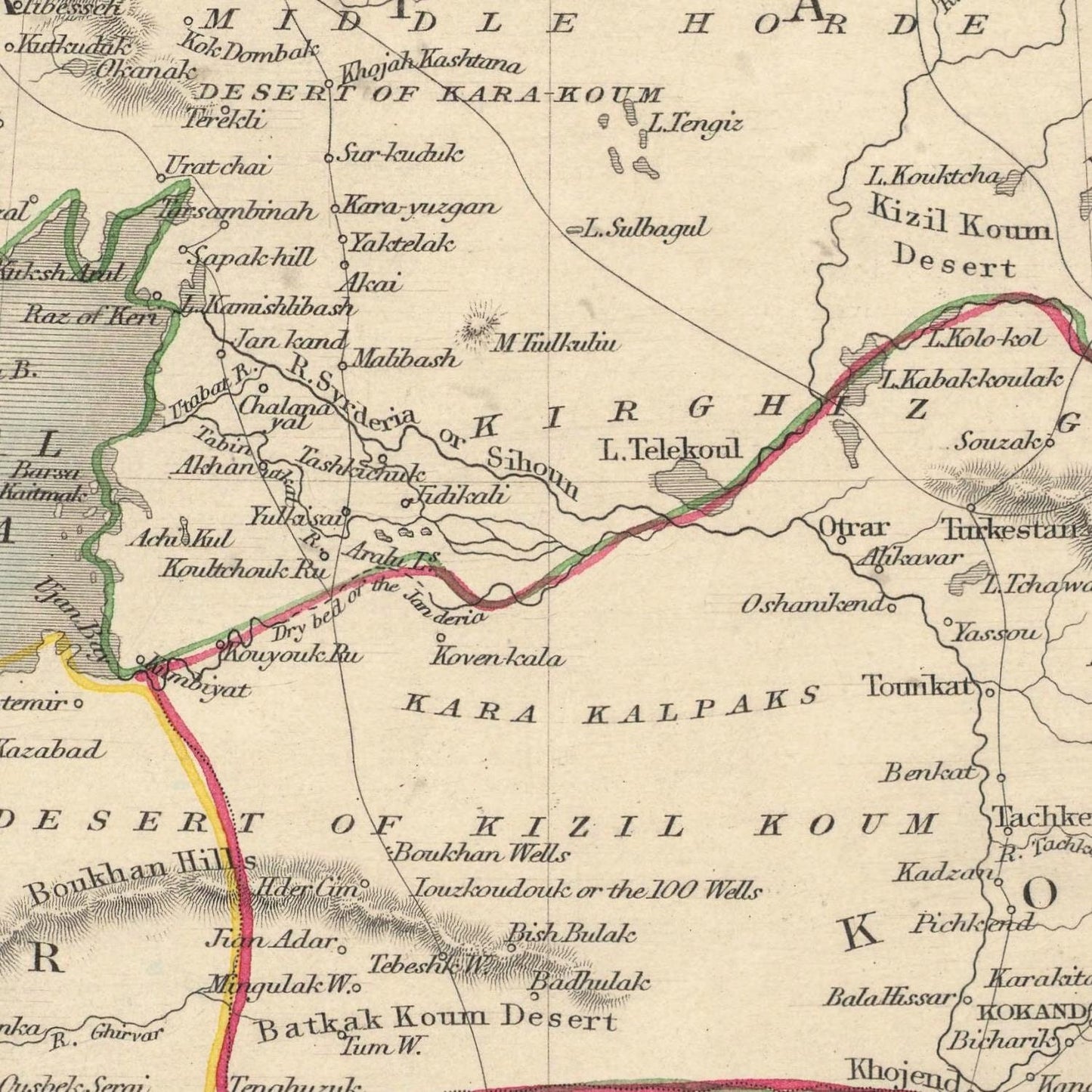 detail of the map from the centre