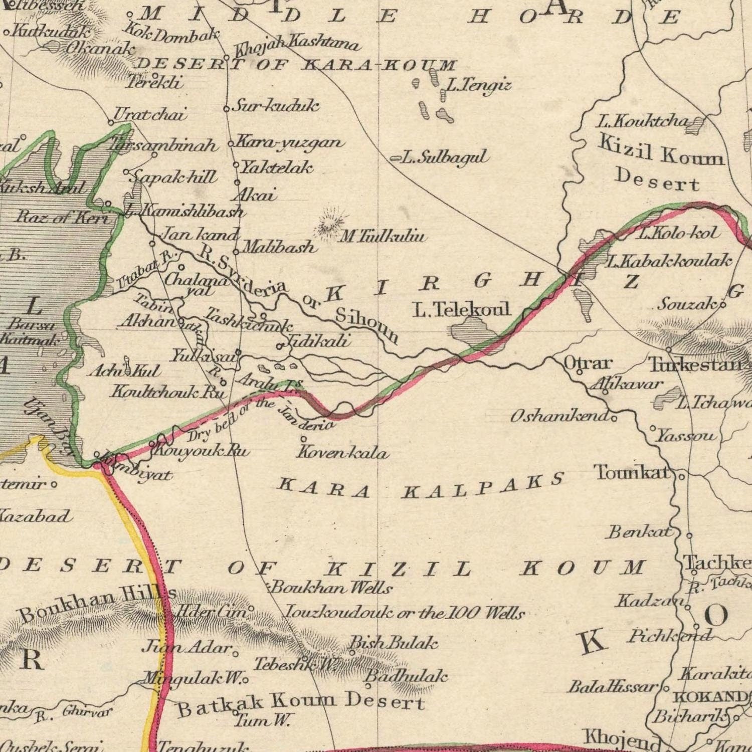 detail of the map from the centre