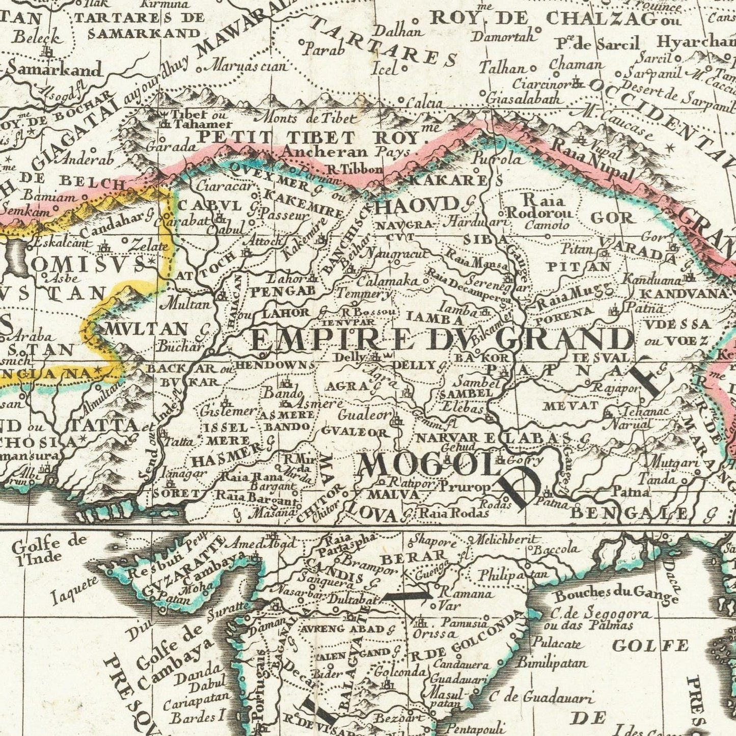 detail of the map from the centre