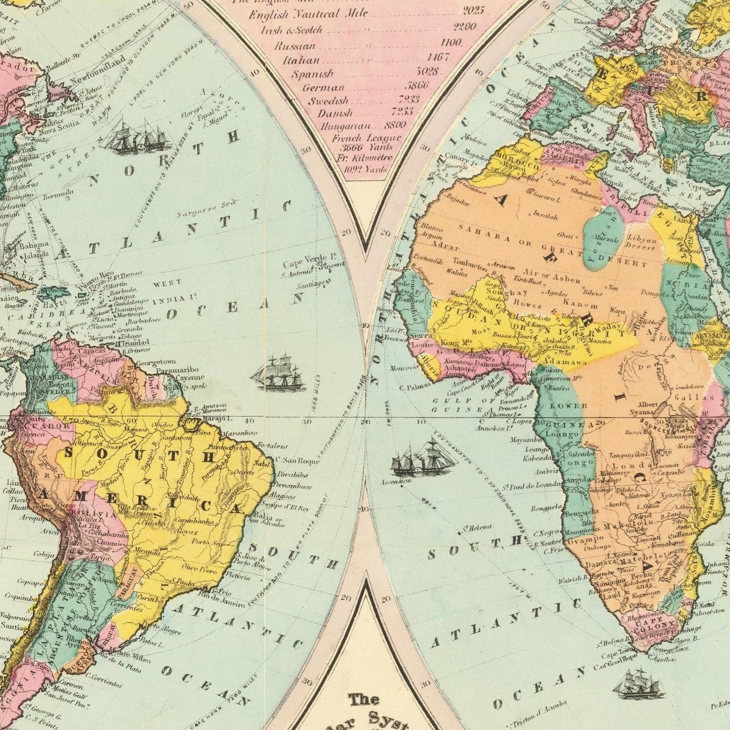 detail of the map from the centre