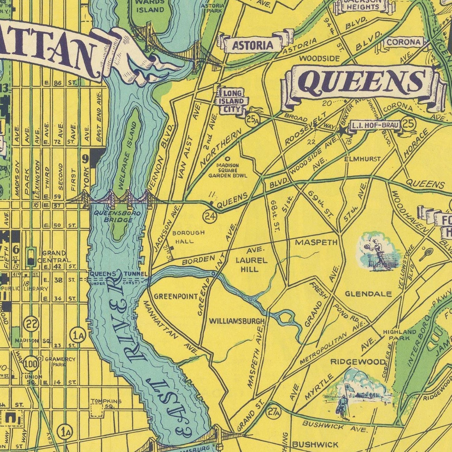 detail of the map from the centre