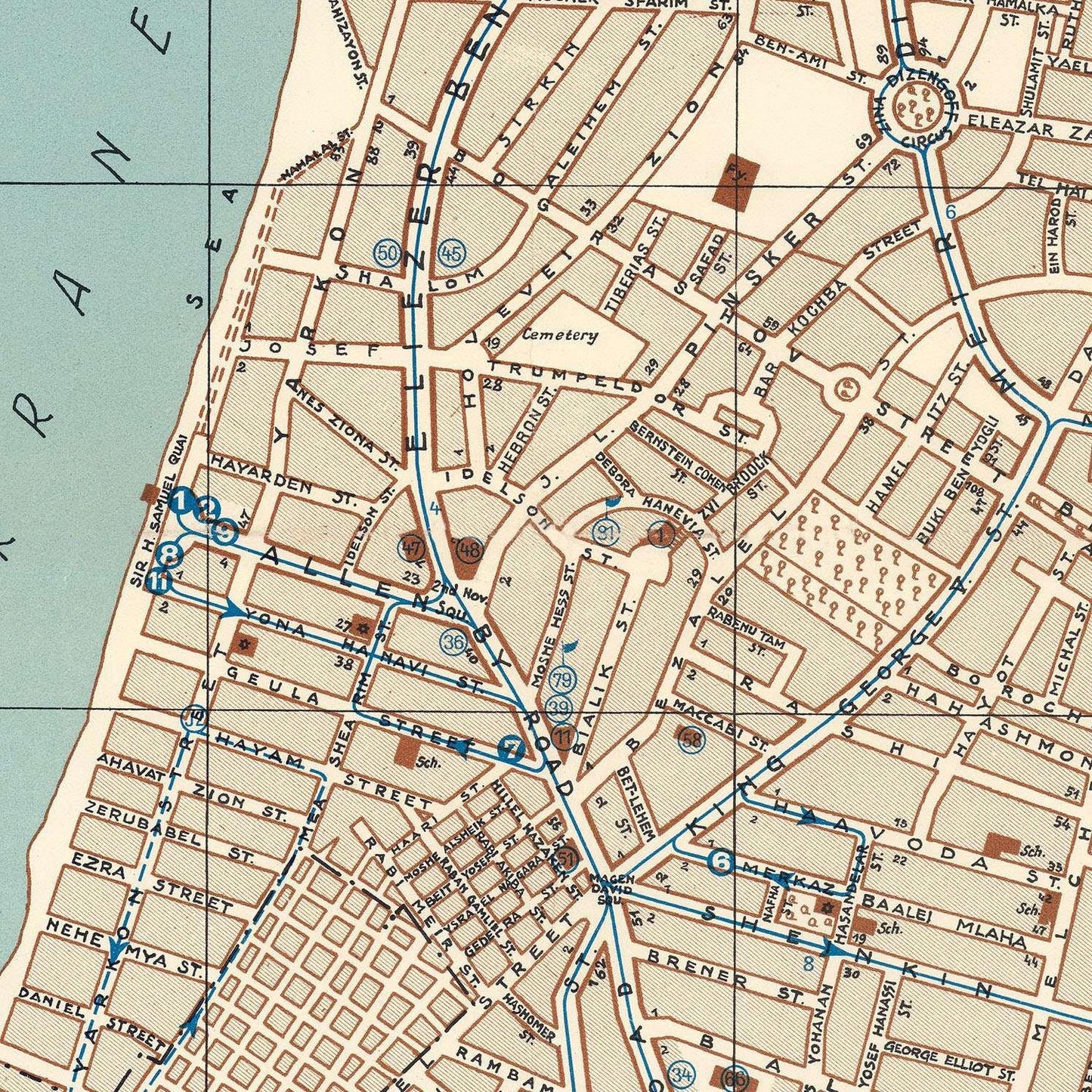 detail of the map from the centre