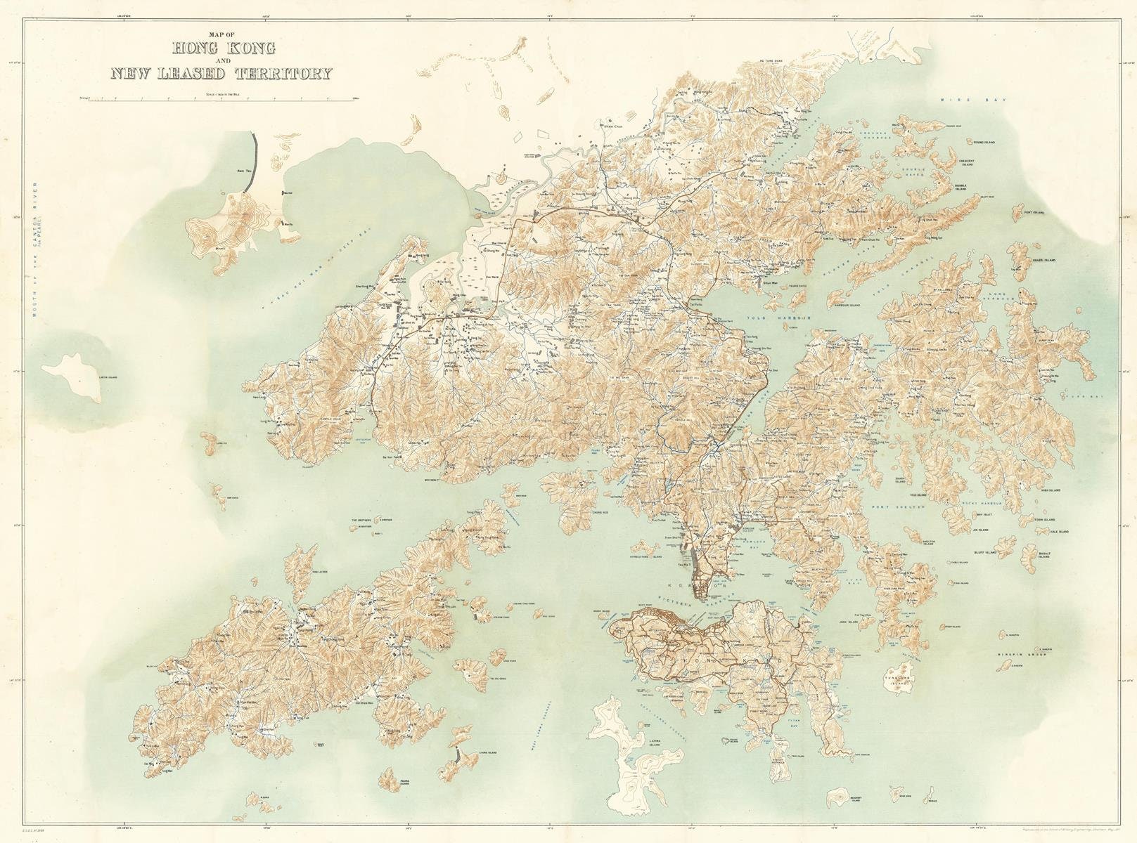 presentation of the map reproduction without a frame