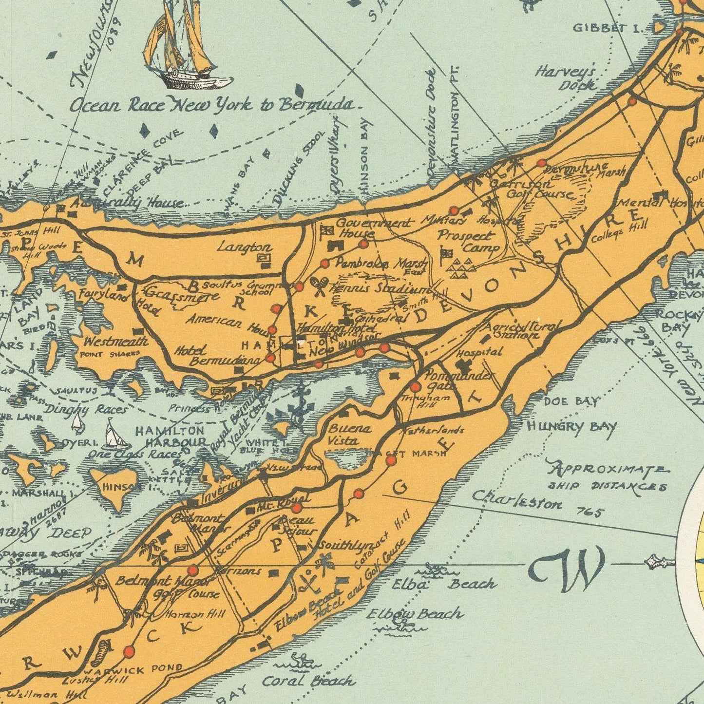 detail of the map from the centre