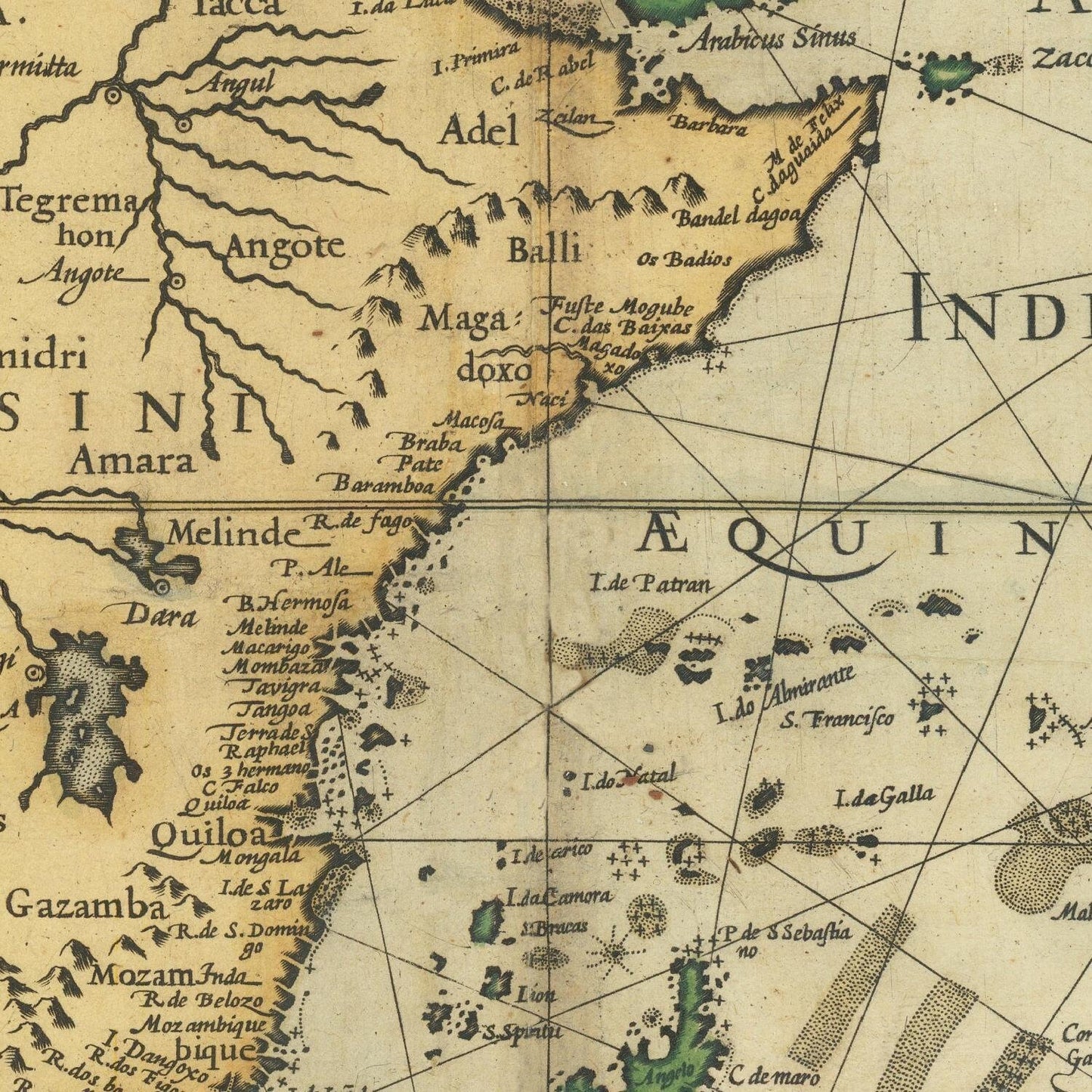 detail of the map from the centre
