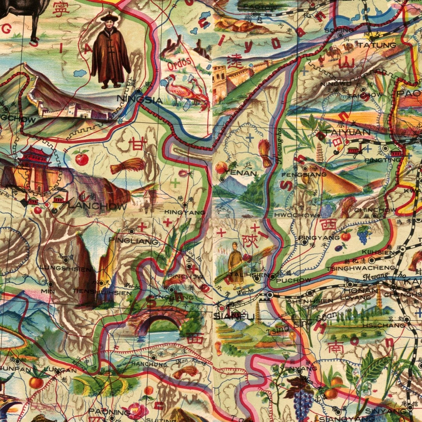 detail of the map from the centre