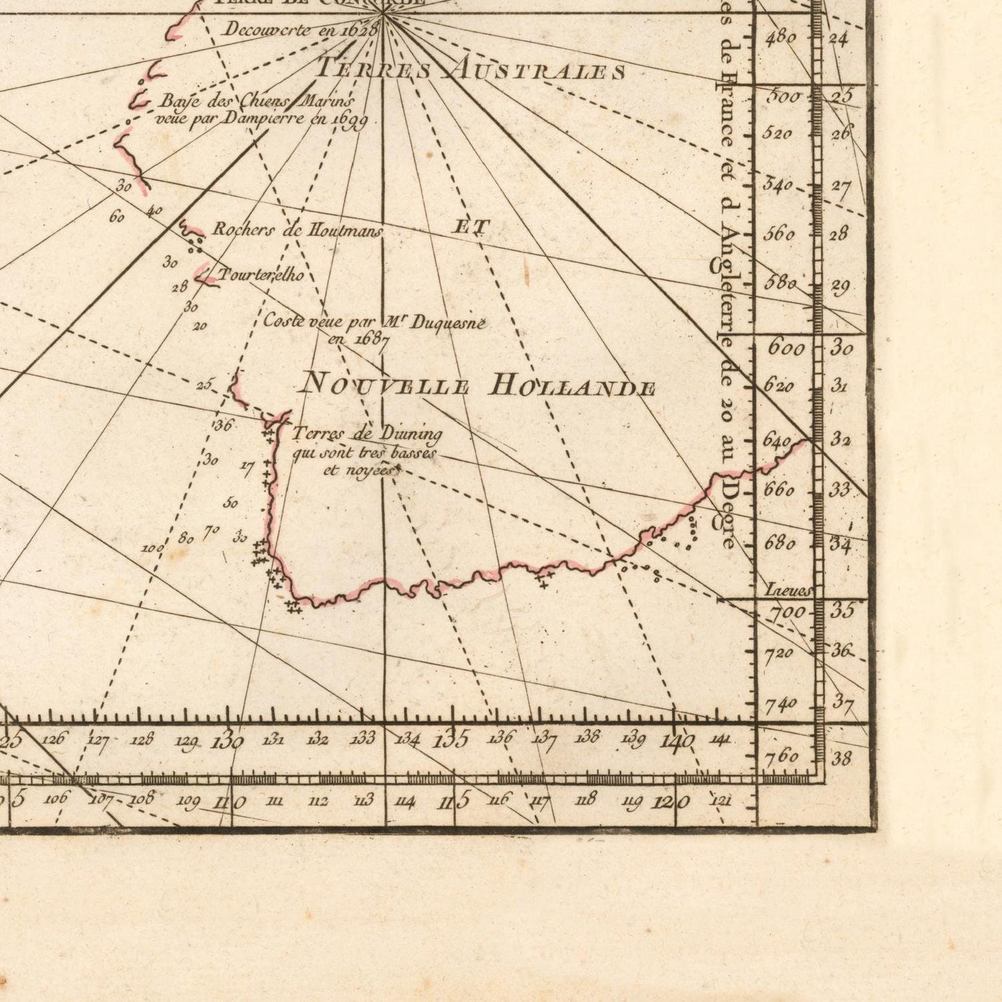 detail of the map from the bottom right corner