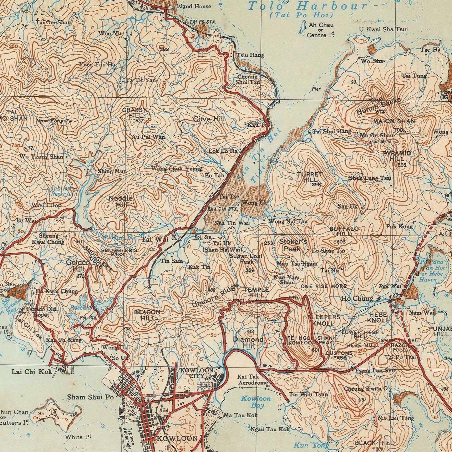 detail of the map from the centre
