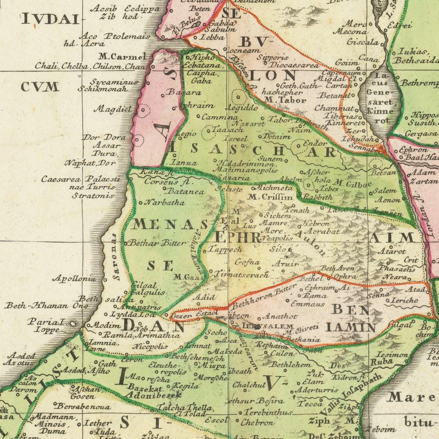 detail of the map from the centre
