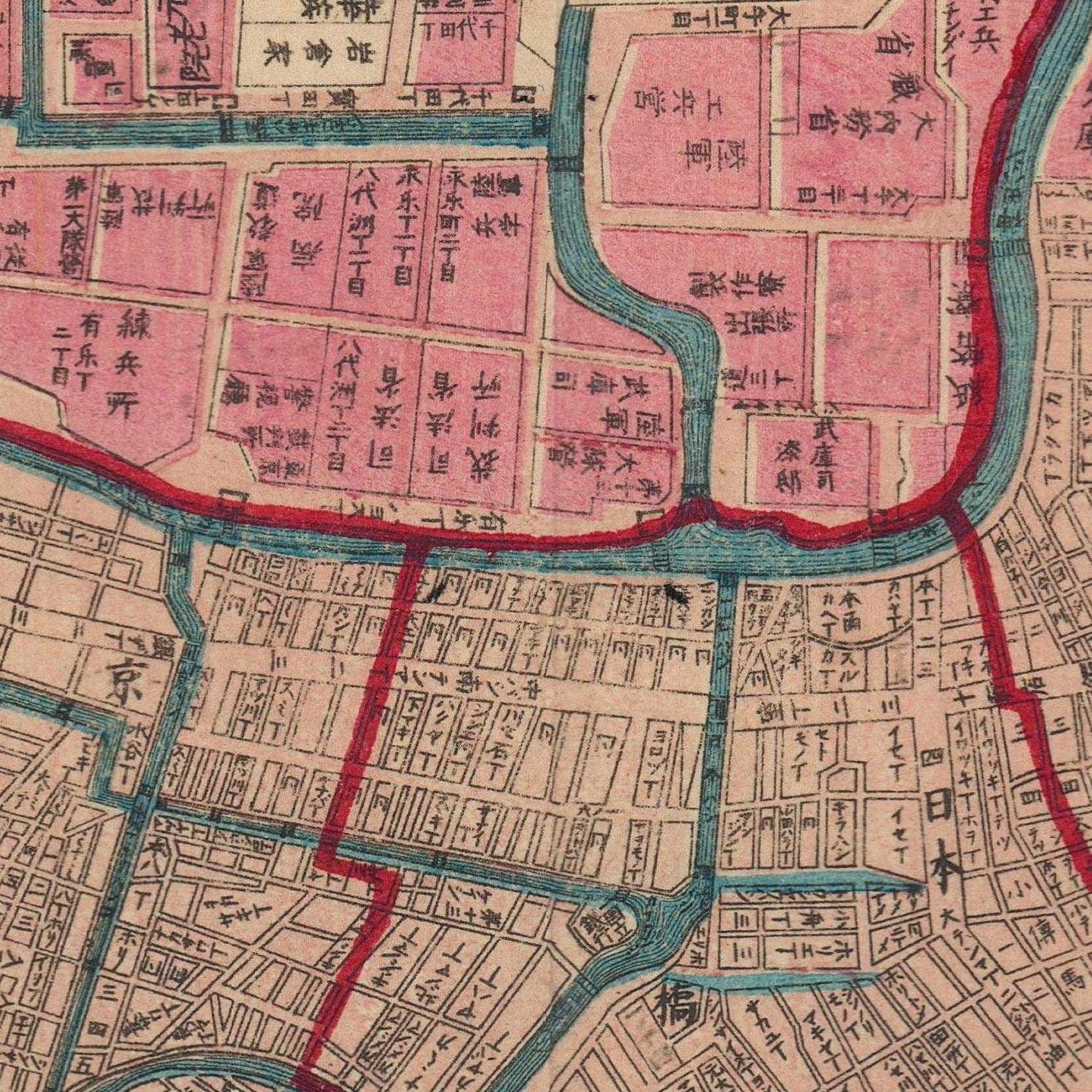 detail of the map from the centre