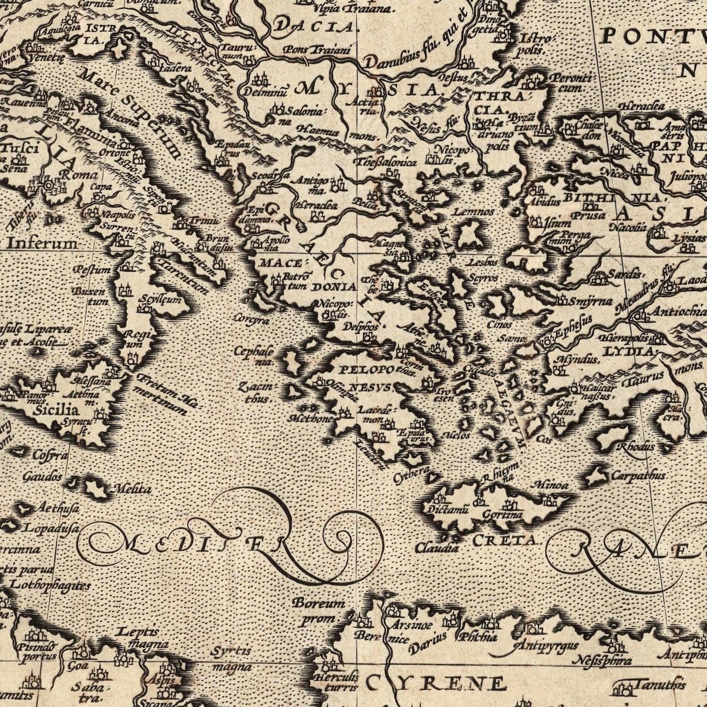 detail of the map from the centre