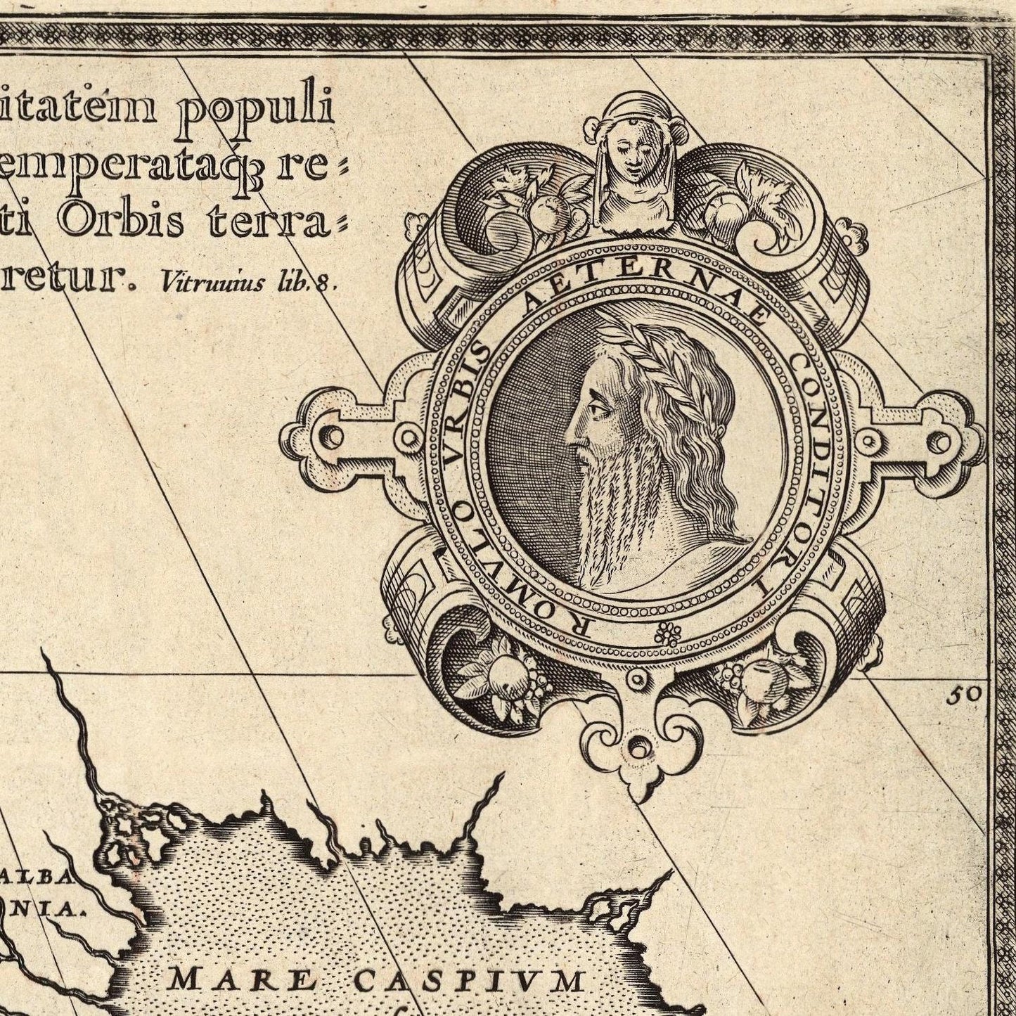 detail of the map from the top right corner