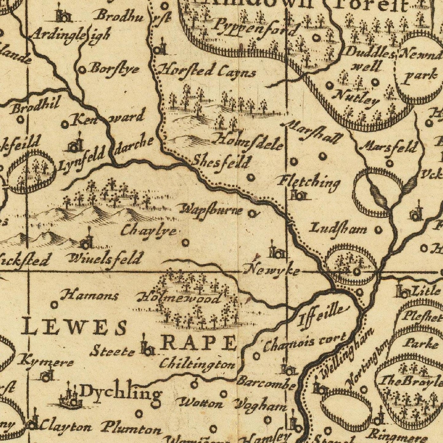 detail of the map from the centre