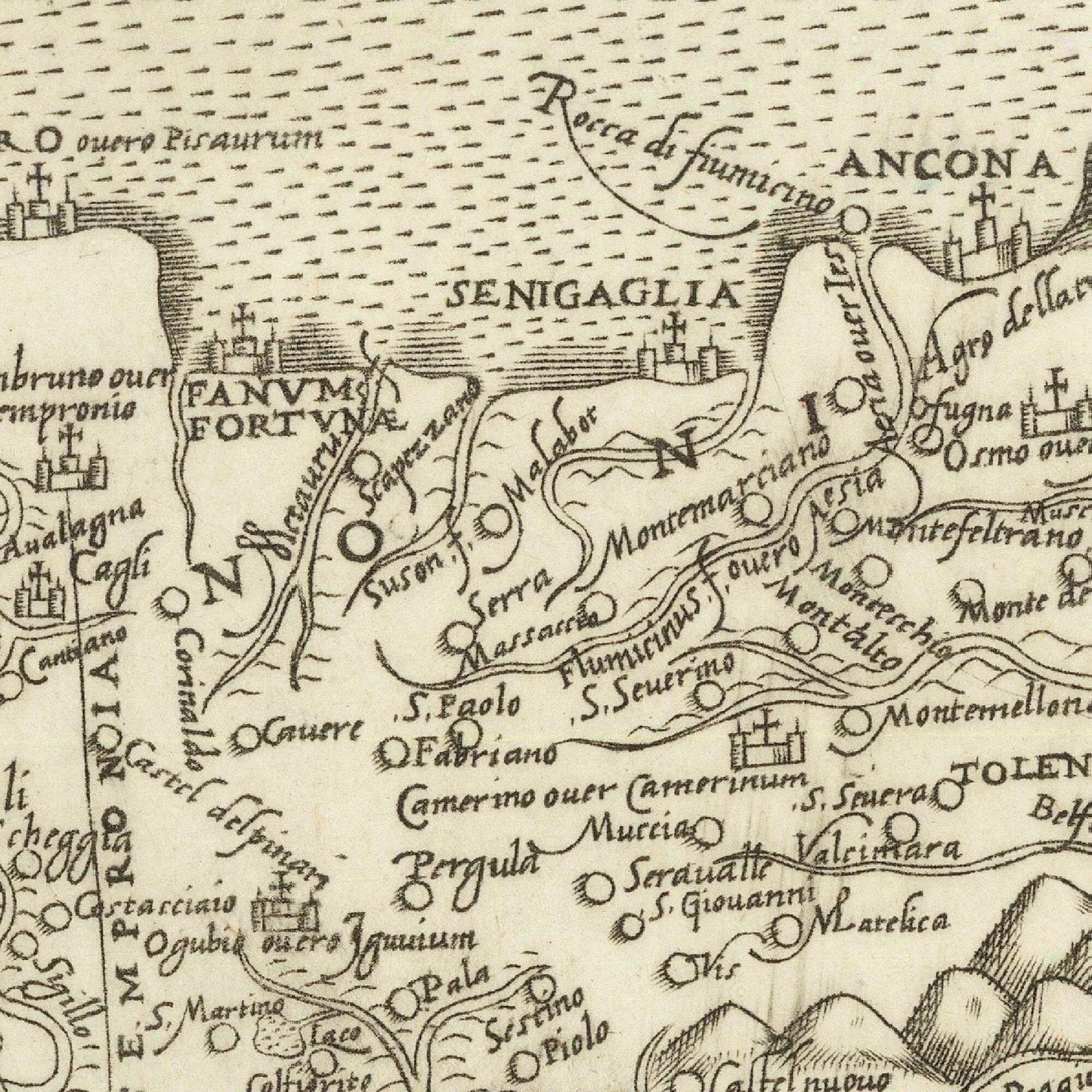 detail of the map from the centre