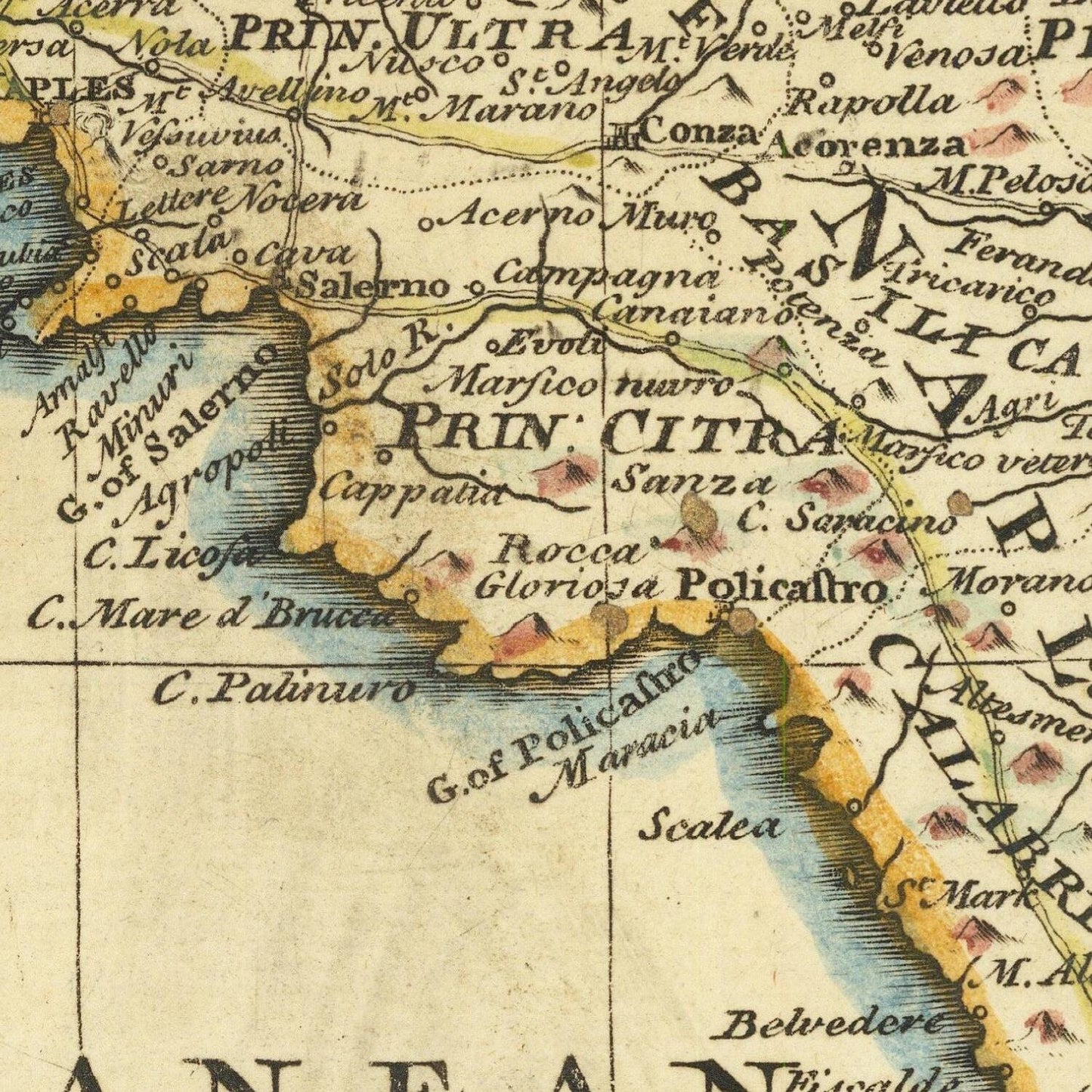 detail of the map from the centre