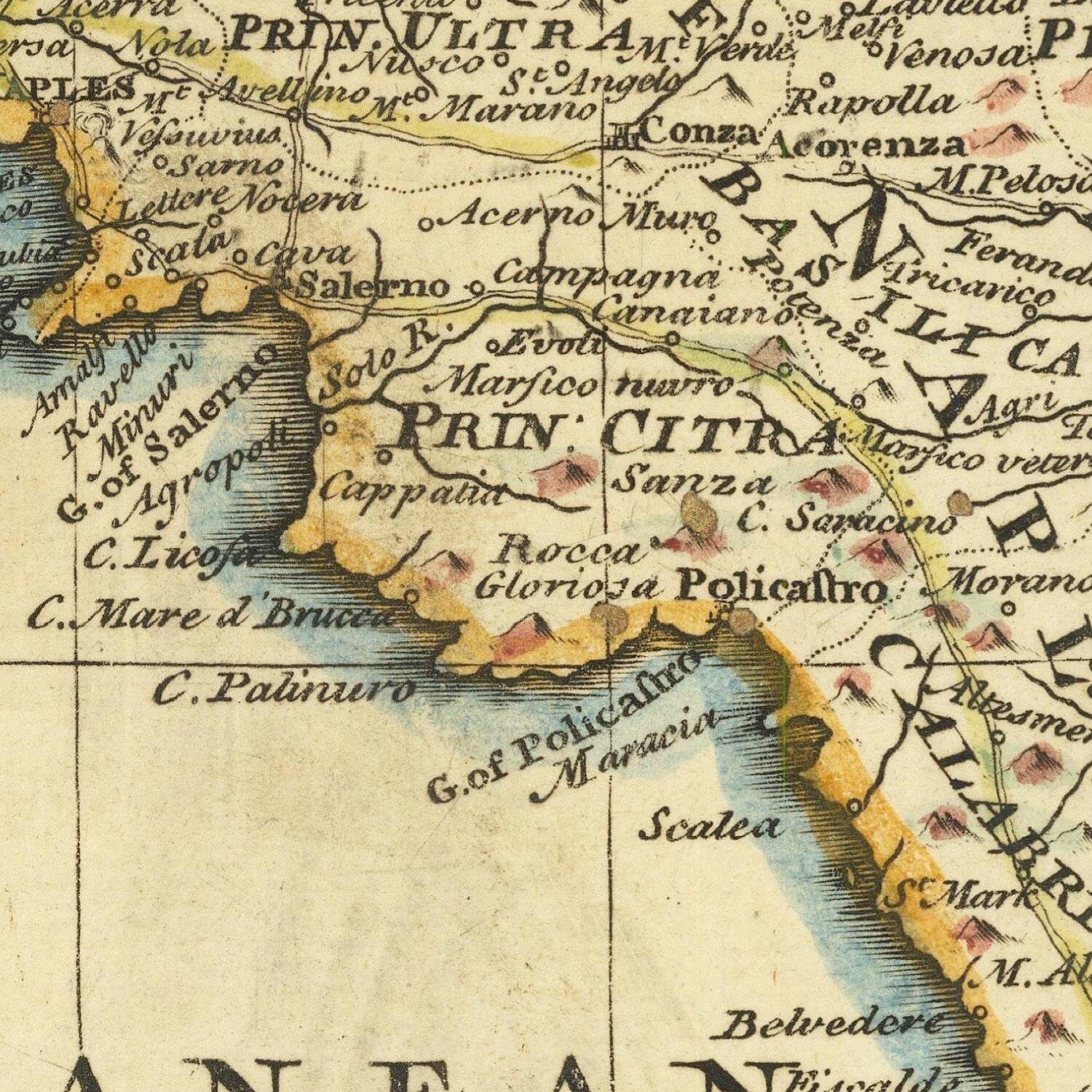 detail of the map from the centre