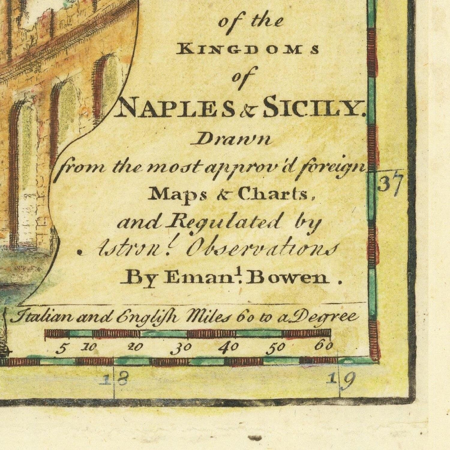detail of the map from the bottom right corner