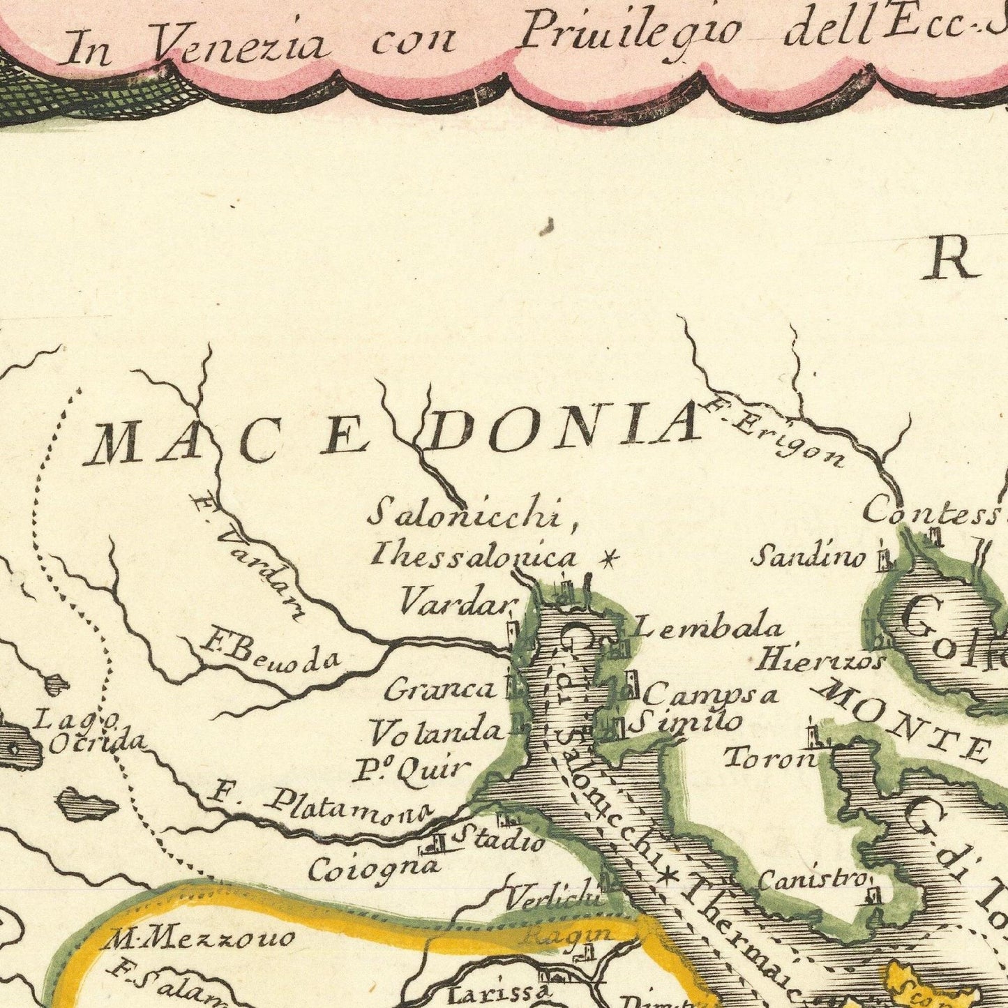 detail of the map from the centre