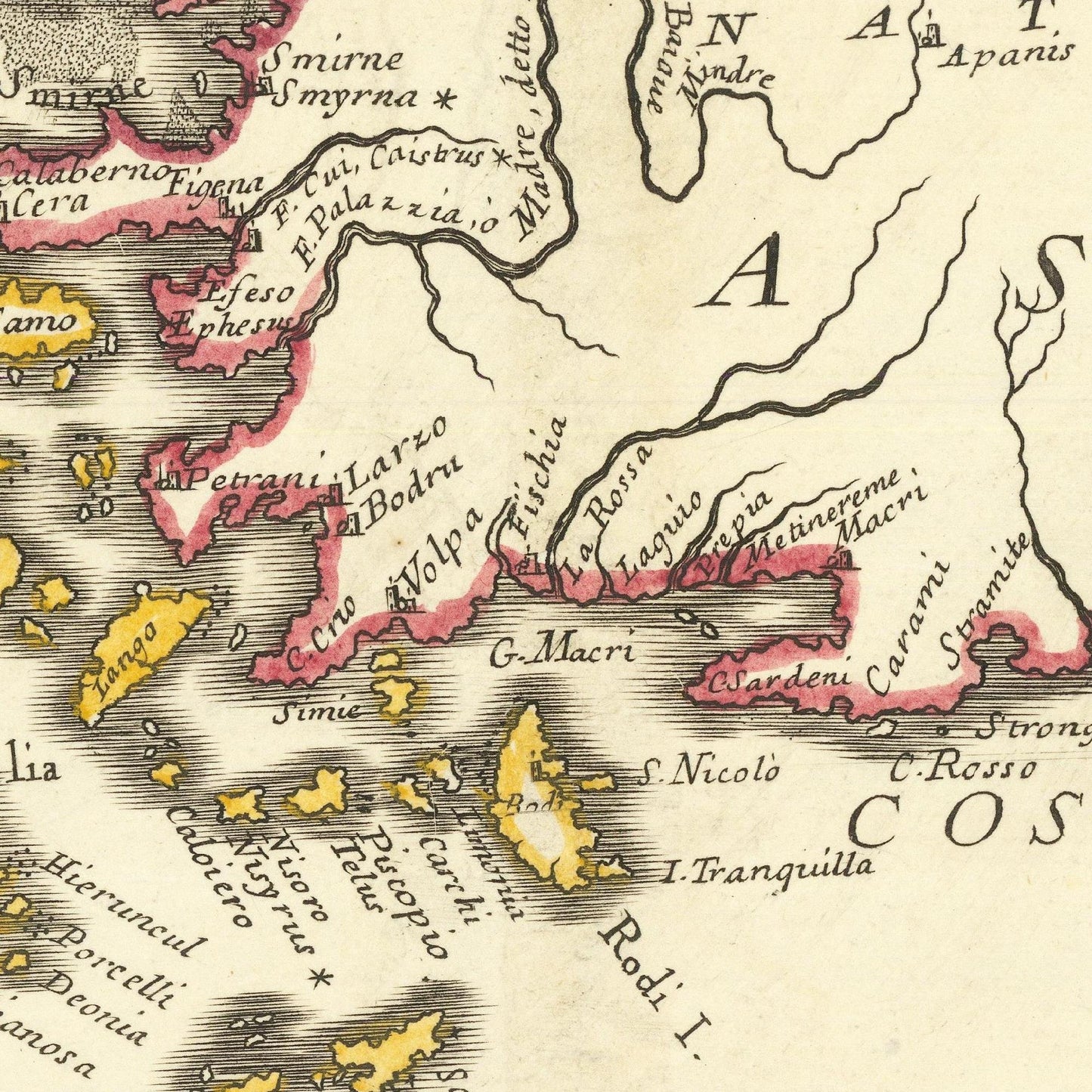 detail of the map from the centre