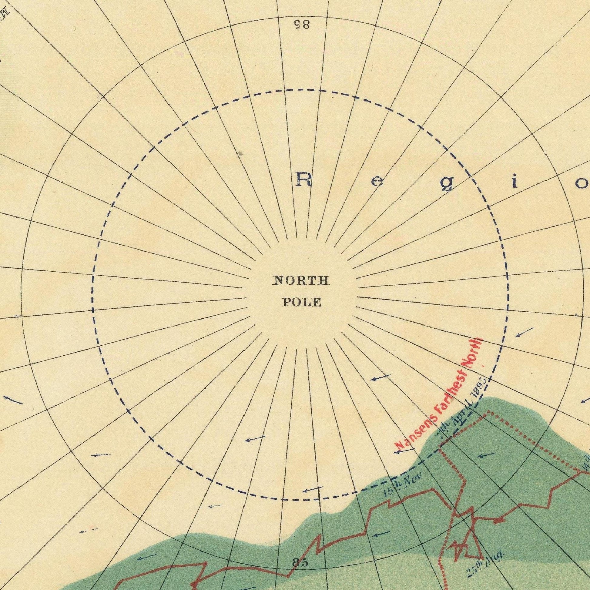 detail of the map from the centre