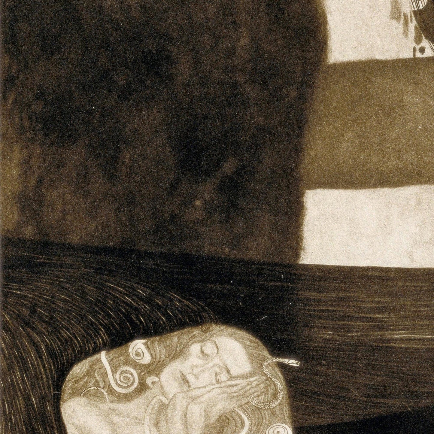detail of the fine art reproduction from the centre left