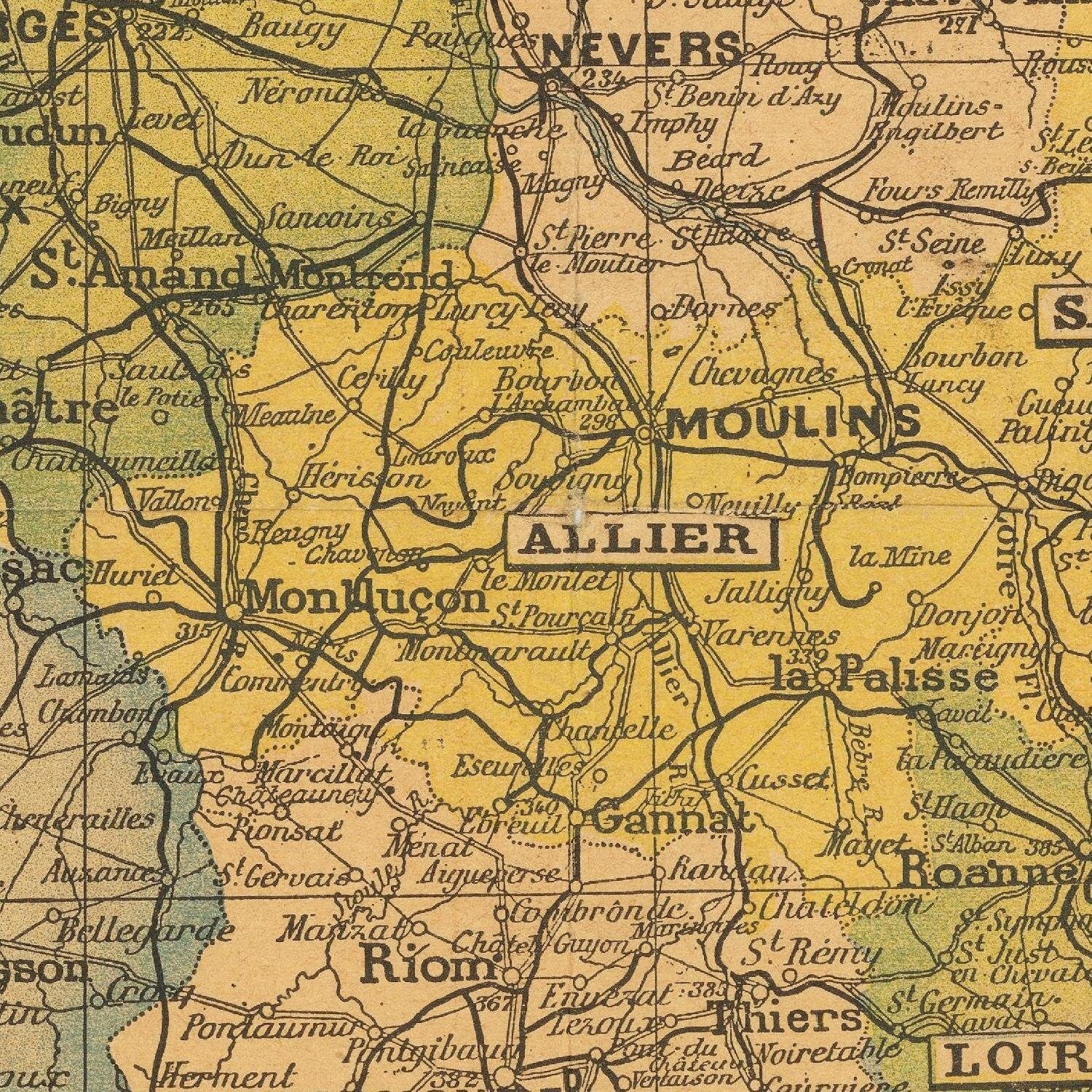 detail of the map from the centre