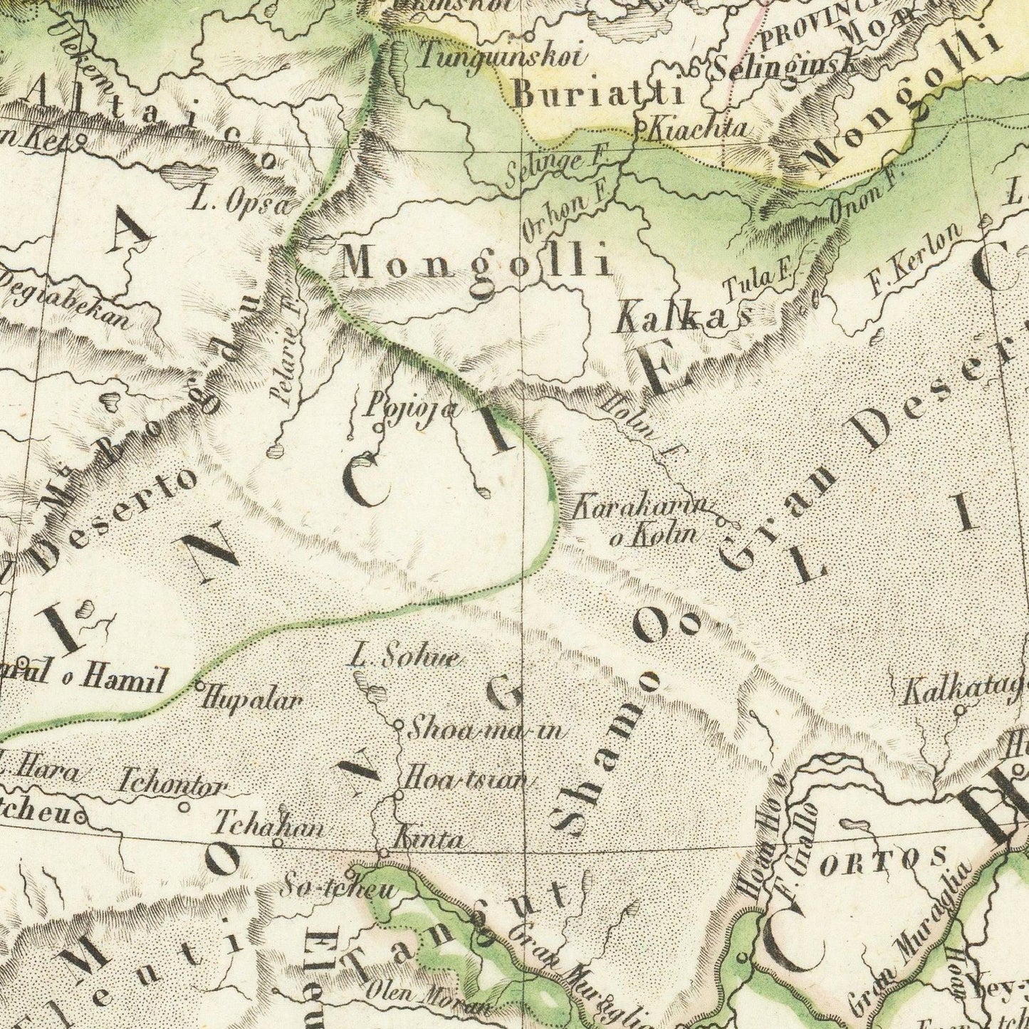 detail of the map from the centre