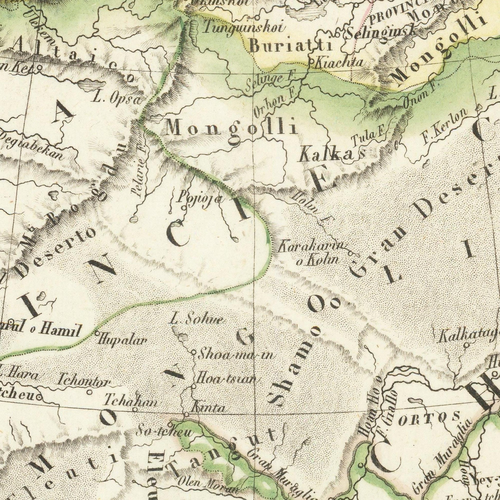 detail of the map from the centre