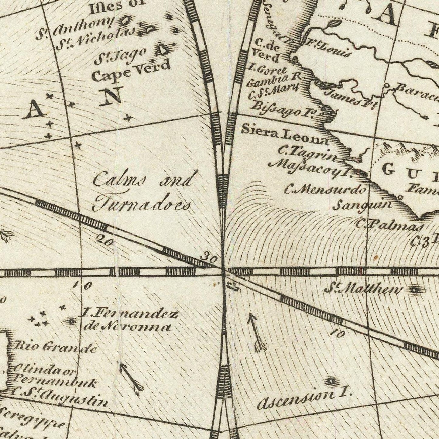 detail of the map from the centre