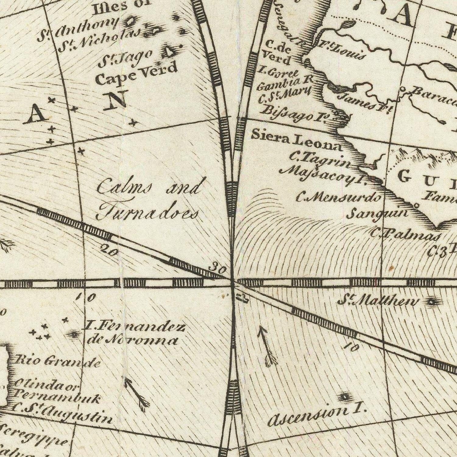 detail of the map from the centre