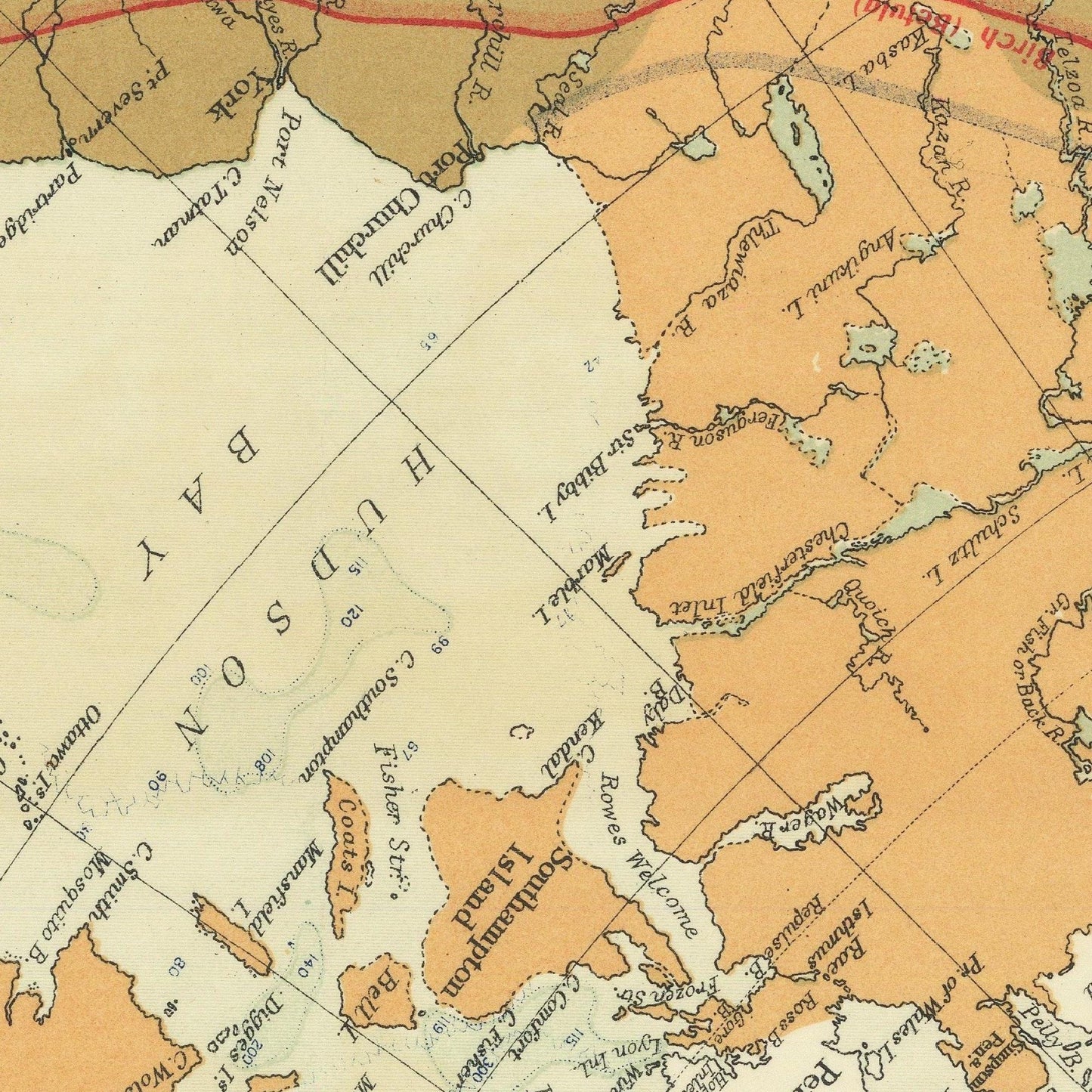 detail of the map from the centre