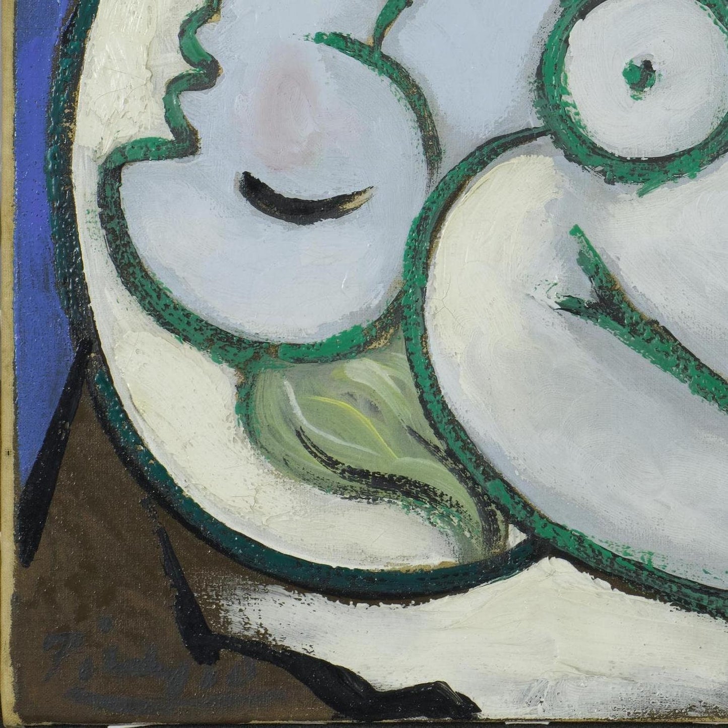 detail of the fine art reproduction from the bottom left corner