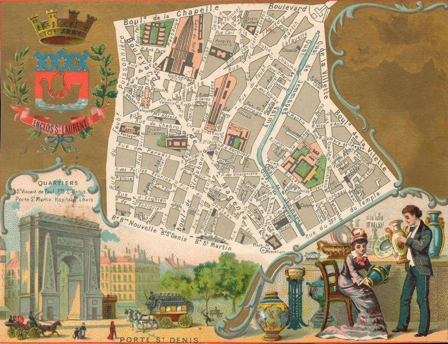 detail of the map from the centre