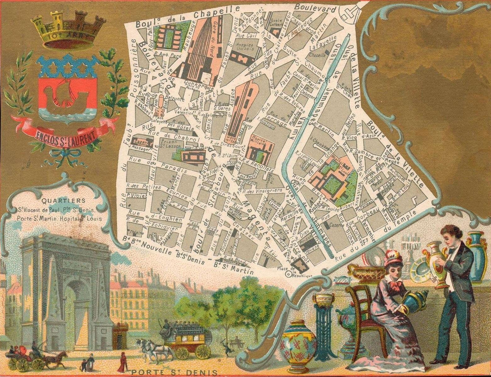 detail of the map from the centre