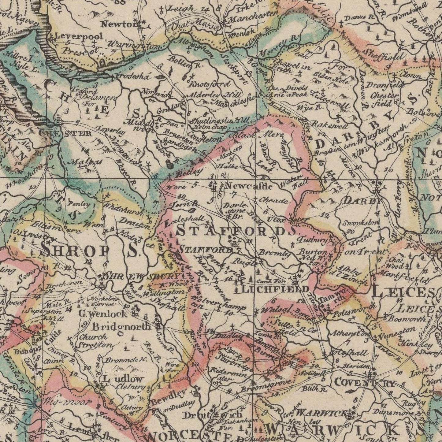 detail of the map from the centre